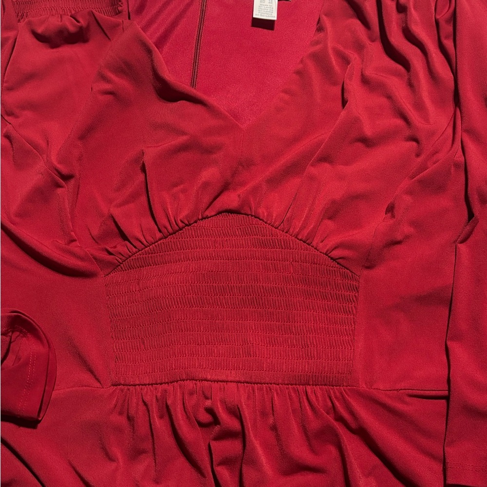 NWT London Times Vibrant Red Jumpsuit • Size 10 • Statement One-Piece - Picture 3 of 6